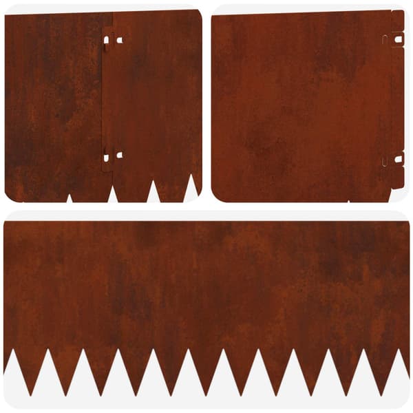Kant för gräsmatta 10 pcs 103 x 25 cm Stål Rostig