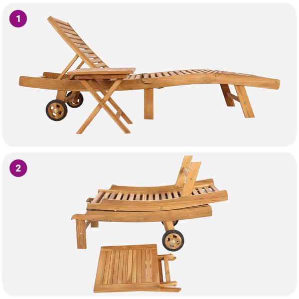 Solstol 2 pcs Brun Massivt teakträ
