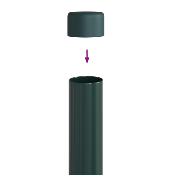 Stängselstolpe 2 pcs Grön 80 cm Pulverlackerad stål