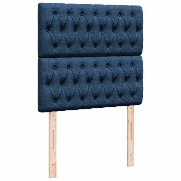 Ramsäng med madrass blå 80x200 cm tyg