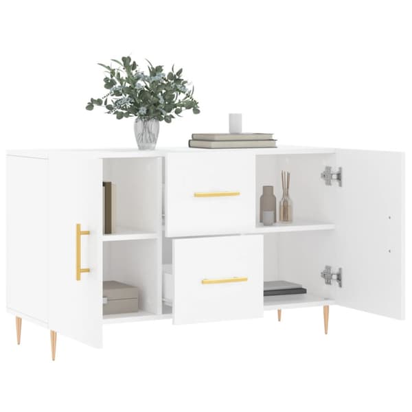 Skänk vit 100x36x60 cm konstruerat trä