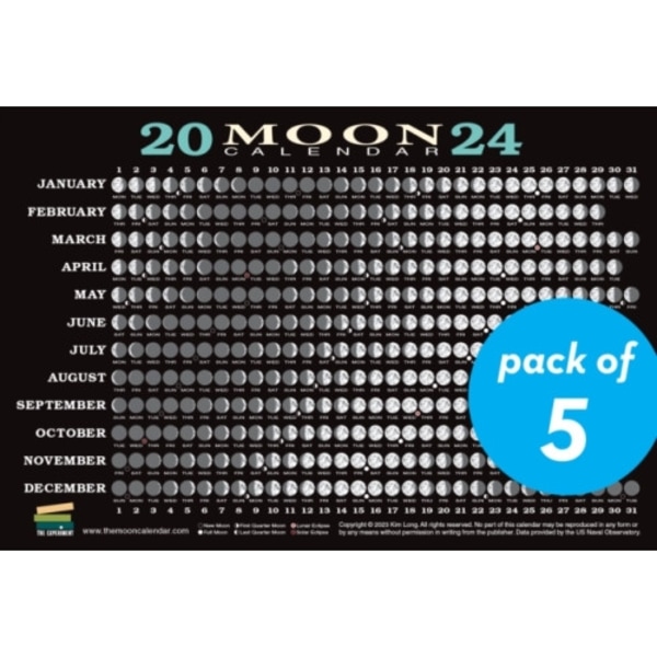 2024 Moon Calendar Card (5 pack) (häftad, eng)