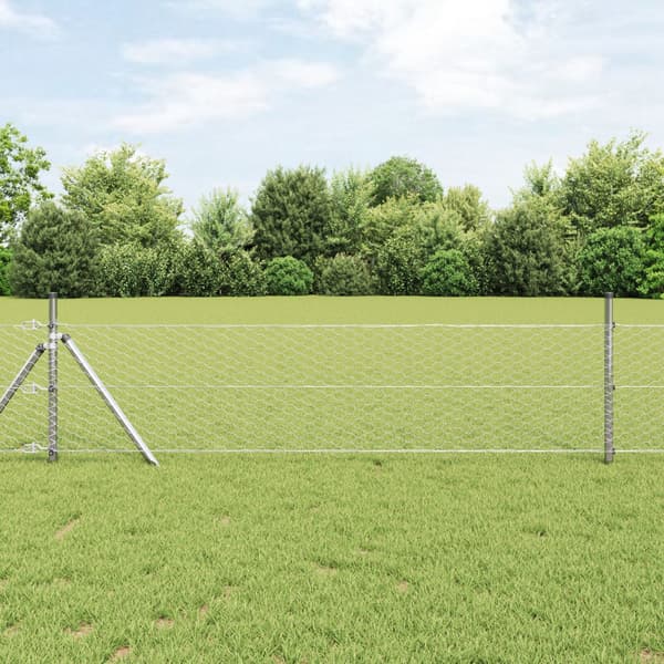 Hexagonstängsel Silver 0,6 x 50 m Galvaniserat stål