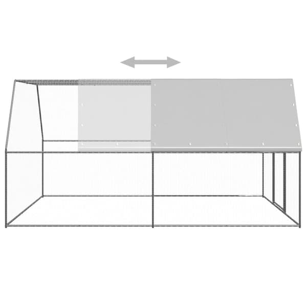 Hönsbur för utomhusbruk 3x4x2 m galvaniserat stål