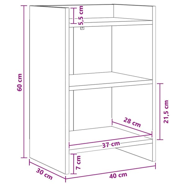Sängbord 2 pcs Grå Sonoma 40 x 30 x 60 cm Konstruerat trä