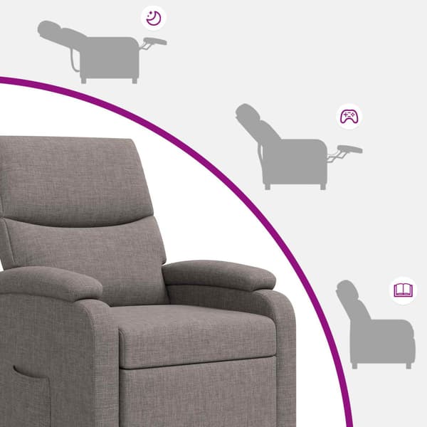 Massagefåtölj Taupe Tyg