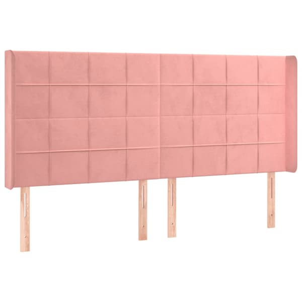 Sänggavel LED grön 183x16x118/128 cm sammet