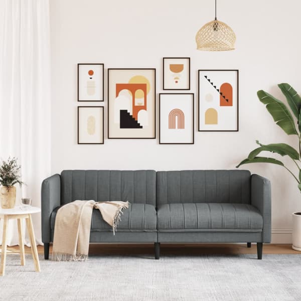 Soffa 3-sits mörkgrå tyg