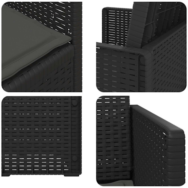 Trädgårdsmatstolar 2 pcs Antracit PP