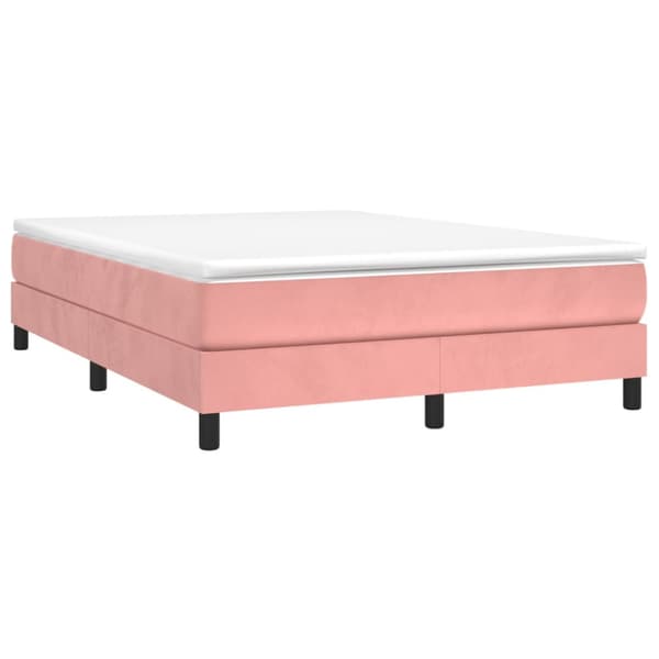 Boxspring-sängram rosa 140x200 cm sammet