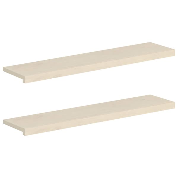 Trappsteg 2 st 110 x 30 x 2 cm Vit Massivt Ekträ
