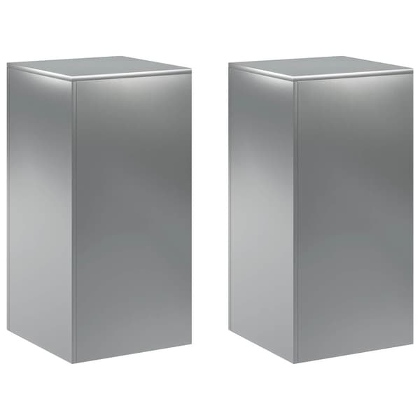 Växtställ 2 pcs Silver 40 x 40 x 80 cm Rostfritt stål