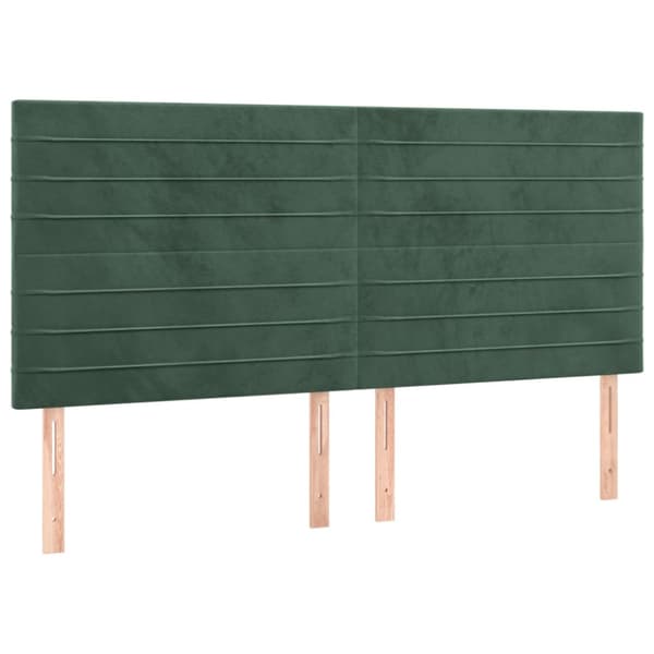 Sänggavel mörkgrön 180x5x118/128 cm sammet