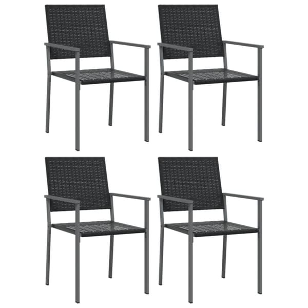 Matgrupp för trädgården 5 delar konstrottning & stål