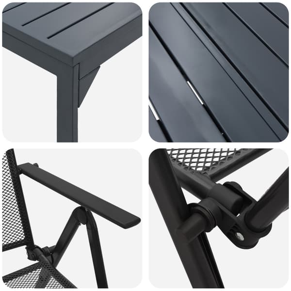 Trädgårdsmöbelset 9 pcs Antracit Pulverlackerad stål