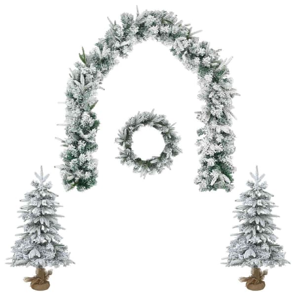 Mini julgran 90 cm PVC och PE Grön och Vit