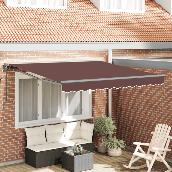 Markisram Brun 350 x 250 cm Polyester med PU-beläggning