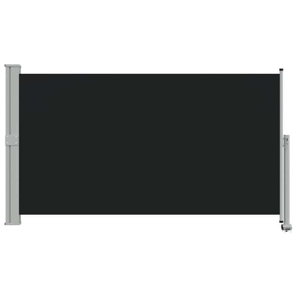 Infällbar sidomarkis 140 x 300 cm svart