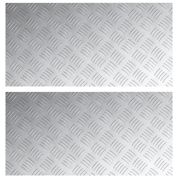 Trappsteg Rektangulär 2 pcs Silver 80 x 40 cm Aluminium