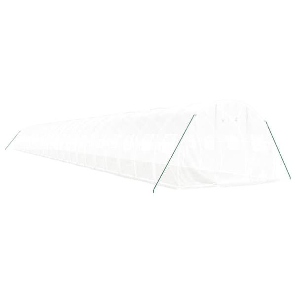 Växthus med stålram vit 72 m² 24x3x2 m