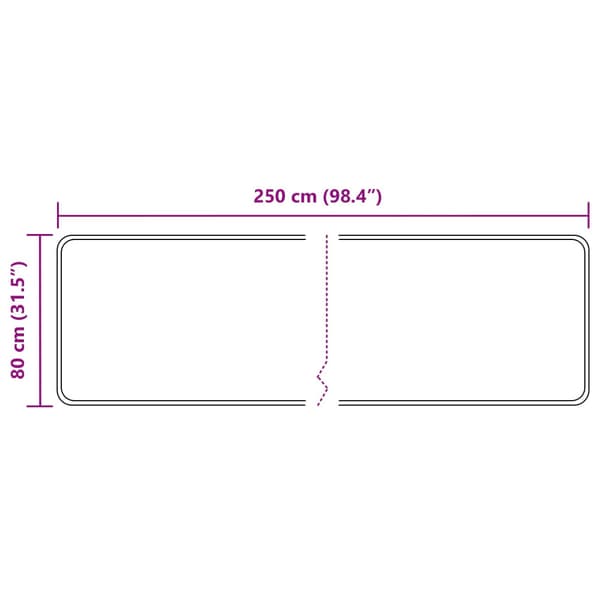 Mattlöpare MARSA Grå 250 x 80 cm Polyester och PVC