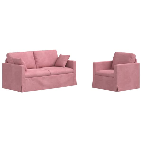 Soffset 2 pcs Rosa 158 x 78 x 80 cm Sammet