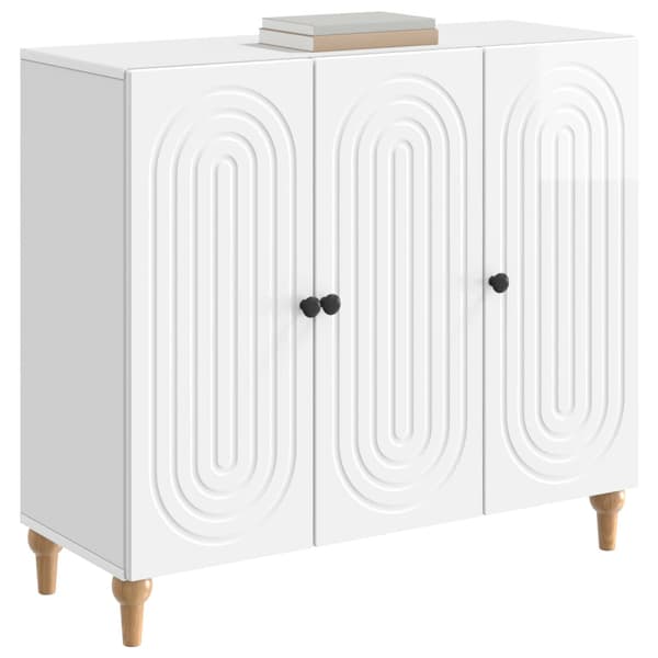 Sideboard Vit högglans 89 x 34,5 x 80 cm Konstruerat trä