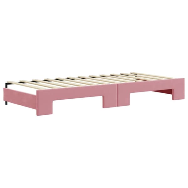 Dagbädd utdragbar rosa 90x200 cm sammet