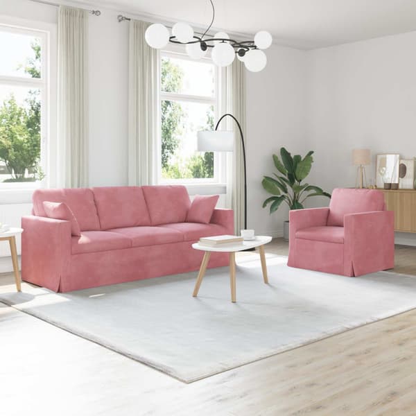 Soffset 2 pcs Rosa 198 x 78 x 80 cm Sammet