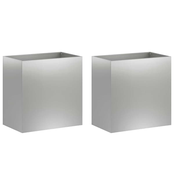 Trädgårdsplanterare 2 st Silver 50 x 30 x 50 cm