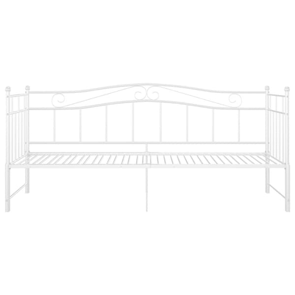 Utdragbar sängram bäddsoffa vit metall 90x200 cm
