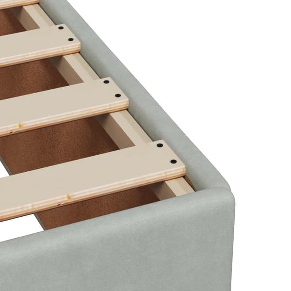 Boxspring säng med madrass och LED Ljusgrå 200 x 200 cm Sammet