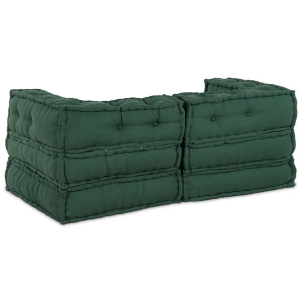 Modulsofa enhet 2 pcs Grön 140 x 70 x 56 cm Tyg