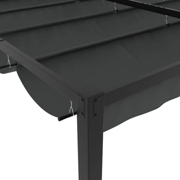 Paviljong med infällbart tak antracit 3x3 m stål