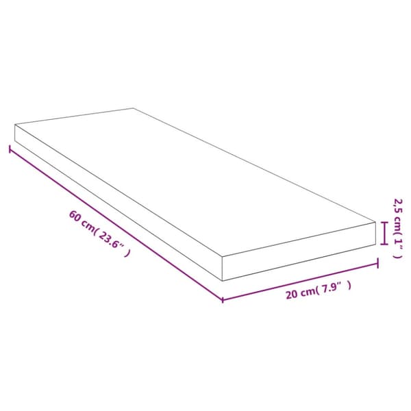 Vägghylla 60x20x2,5 cm bambu
