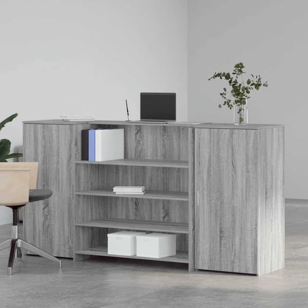 Receptionsdisk grå sonoma 200x50x103,5 cm konstruerat trä