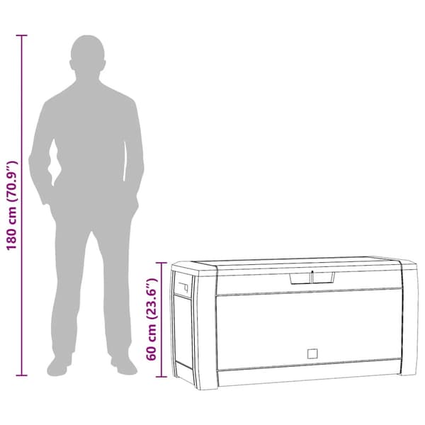 Dynbox antracit 119x48x60 cm polypropen