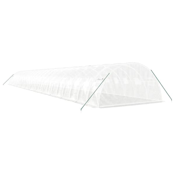 Växthus med stålram vit 96 m² 24x4x2 m