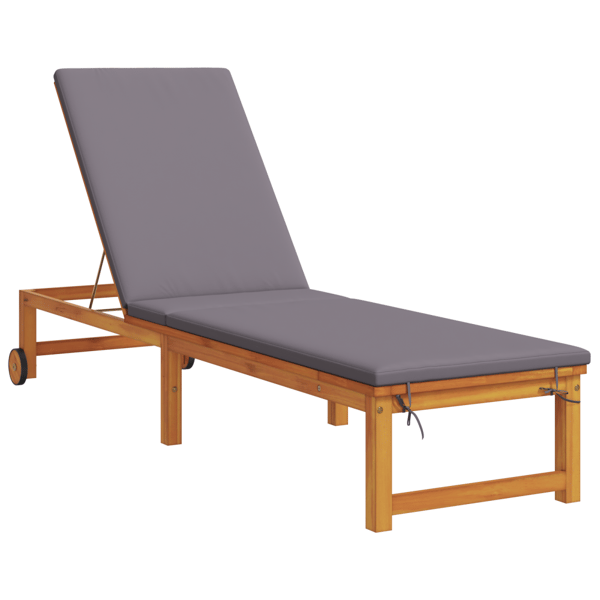 Solstol Reclining 3 pcs Brun Massivt Akaciaträ