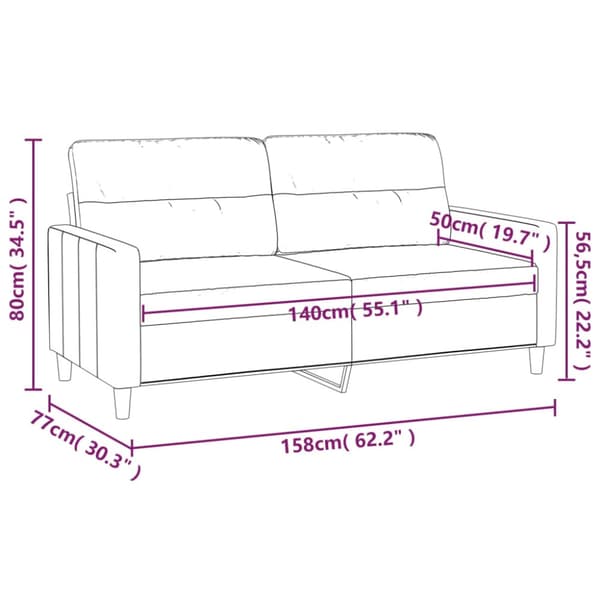 2-sitssoffa gräddvit 140 cm tyg