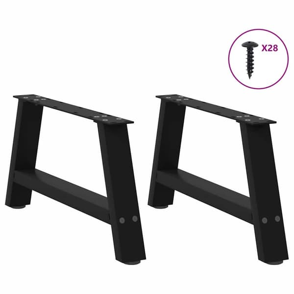 Soffbordsben A-formade 2 st svarta 70x(30-31) cm stål