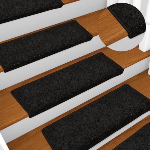 Trappmattor 30 st 65x21x4 cm svarta rektangulära kanter