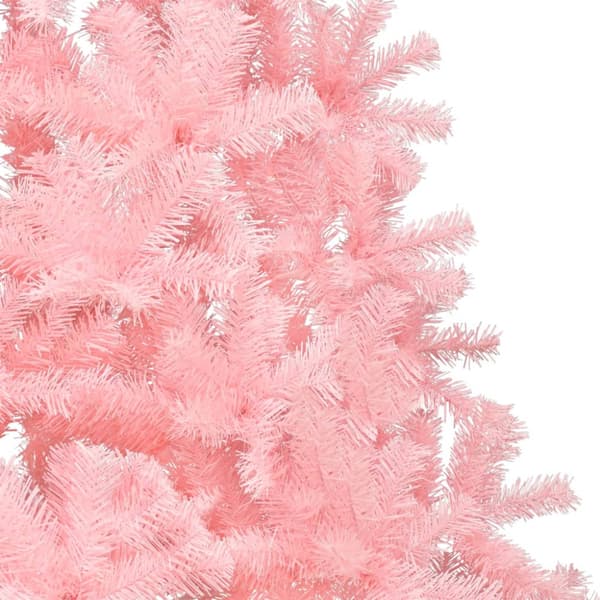 Halv plastgran med stativ rosa 150 cm PVC