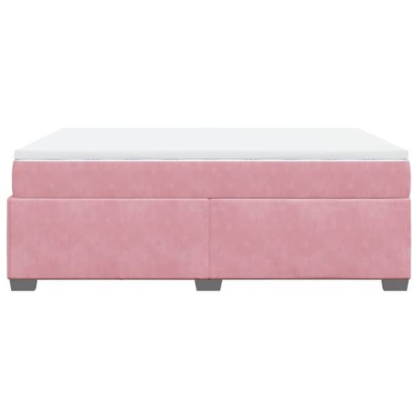 Ramsäng med madrass rosa 140x200 cm sammet