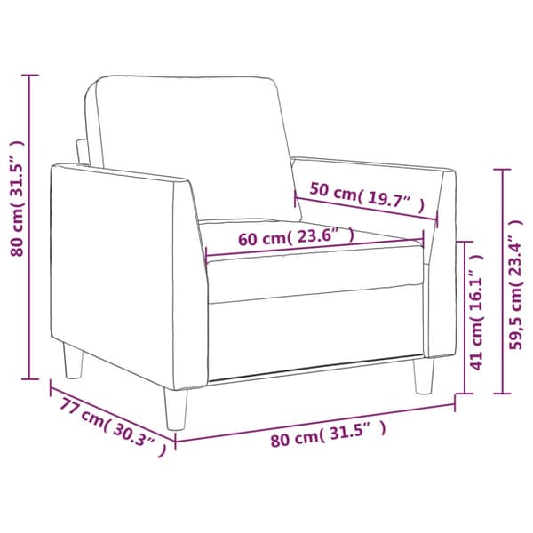 Fåtölj Gräddvit 60 cm konstläder