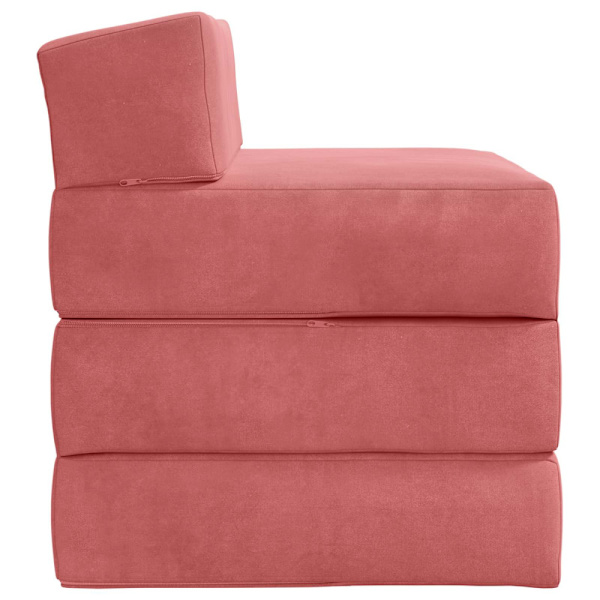 Fällbar Soffbed Rosa 200 x 70 x 15 cm Sammet