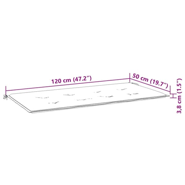 Trädgårdsbänk med dyna 120 cm bambu