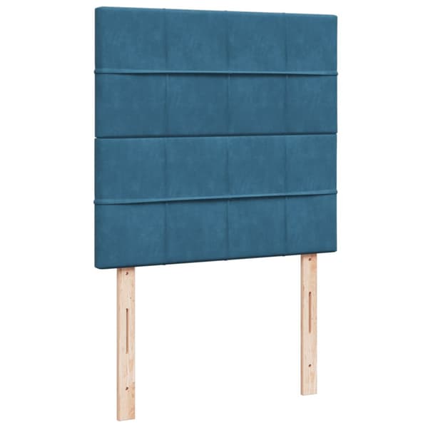 Ramsäng med madrass blå 90x190 cm sammet