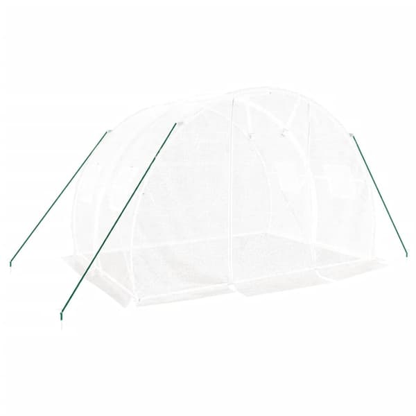 Växthus med stålram vit 6 m² 3x2x2 m
