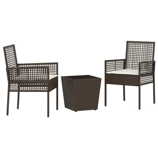 Trädgårds Bistro Set 3 pcs Brun konstrotting